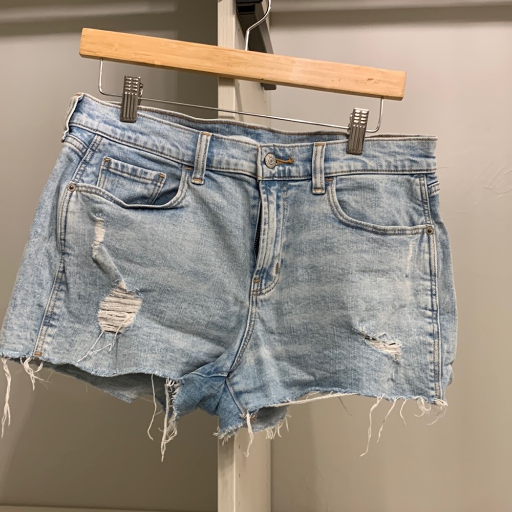 Ripped Boyfriend Jean Shorts